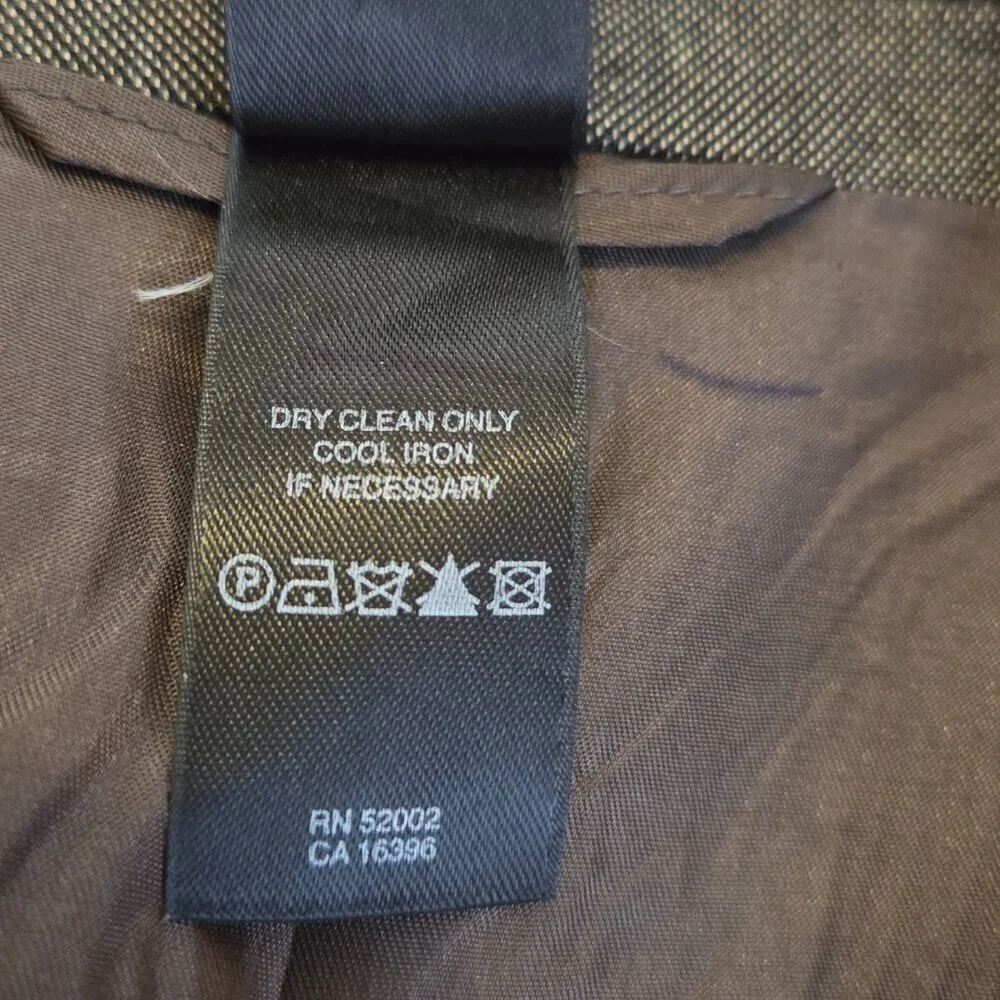 Vintage Claiborne Men's Blazer Sport Coat 44R Dusty Brown 3 Button 1990s Suit